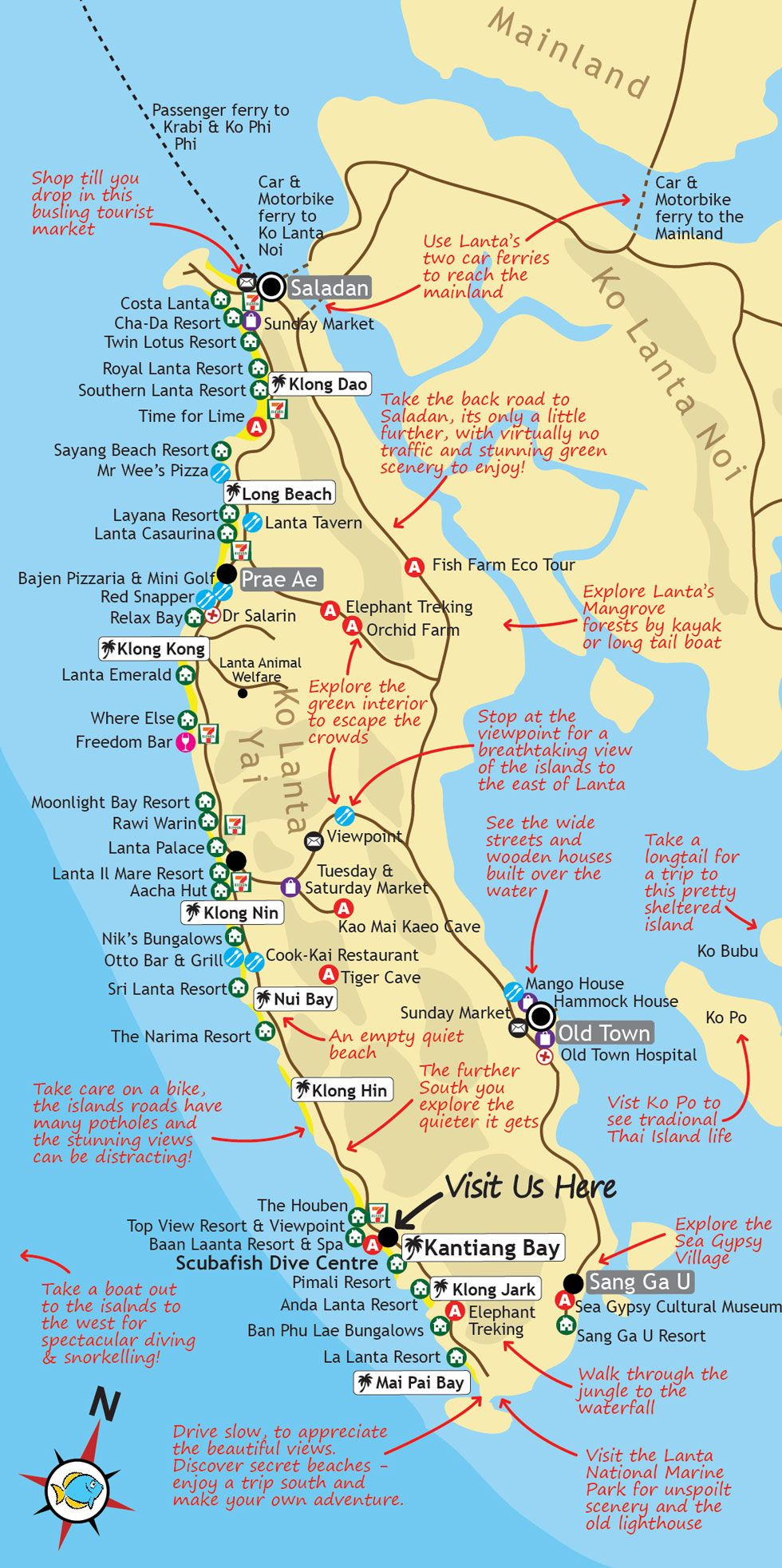 Printable Map Thailand Inspirational Ko Lanta Map This Map Of Ko Lanta In Southern Thailand Features