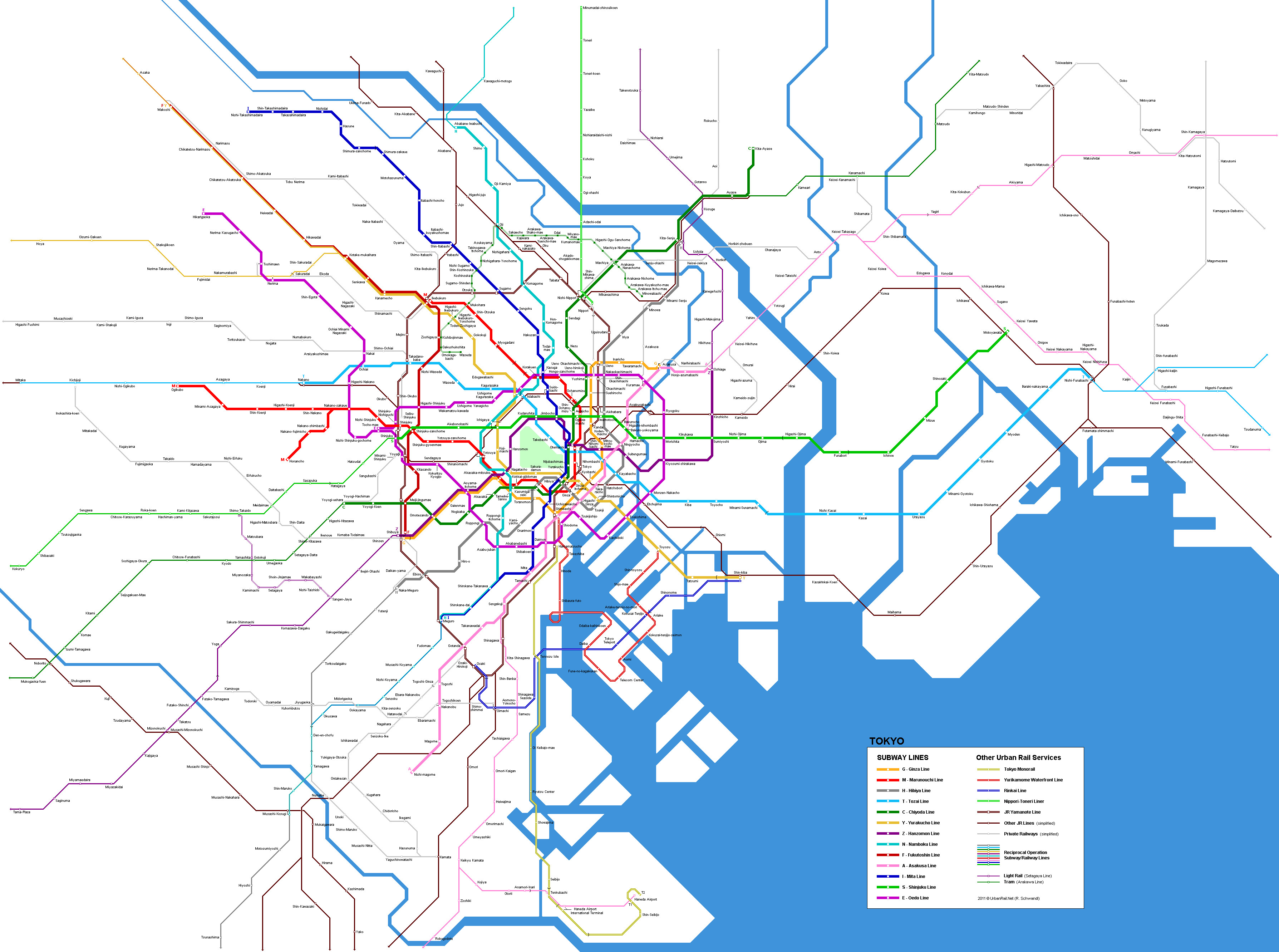 Printable Map Tokyo Elegant Tokyo Metro Map From Urbanrail Net Atlas