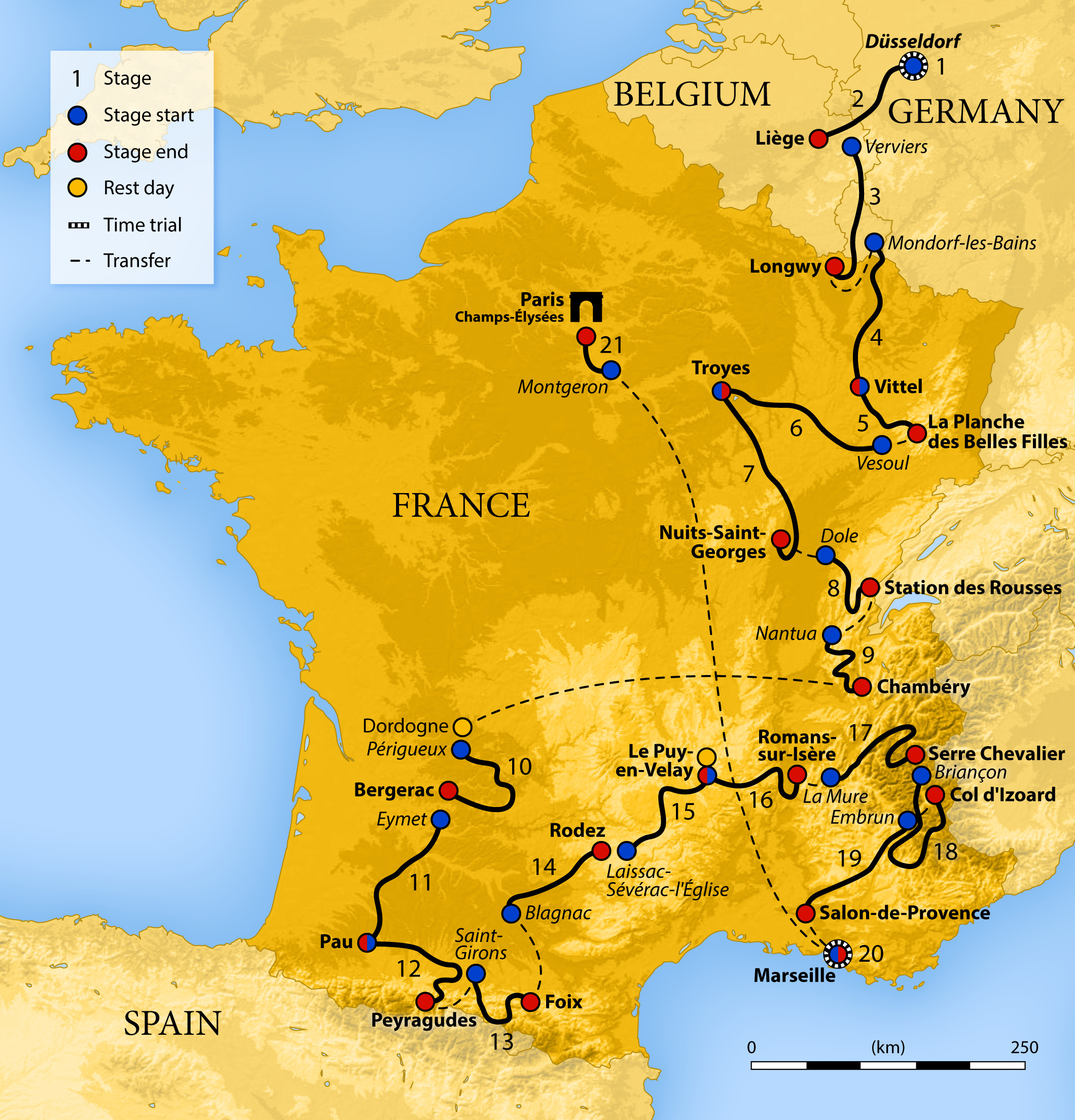 Printable Map Tour De France 2018 Best Of 2017 Tour De France