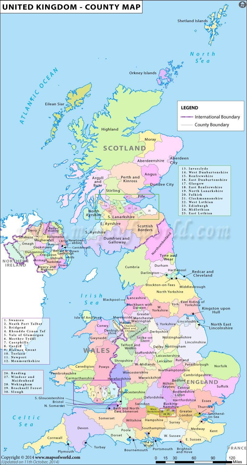 Map of the Counties in the United Kingdom … Travel & Paris