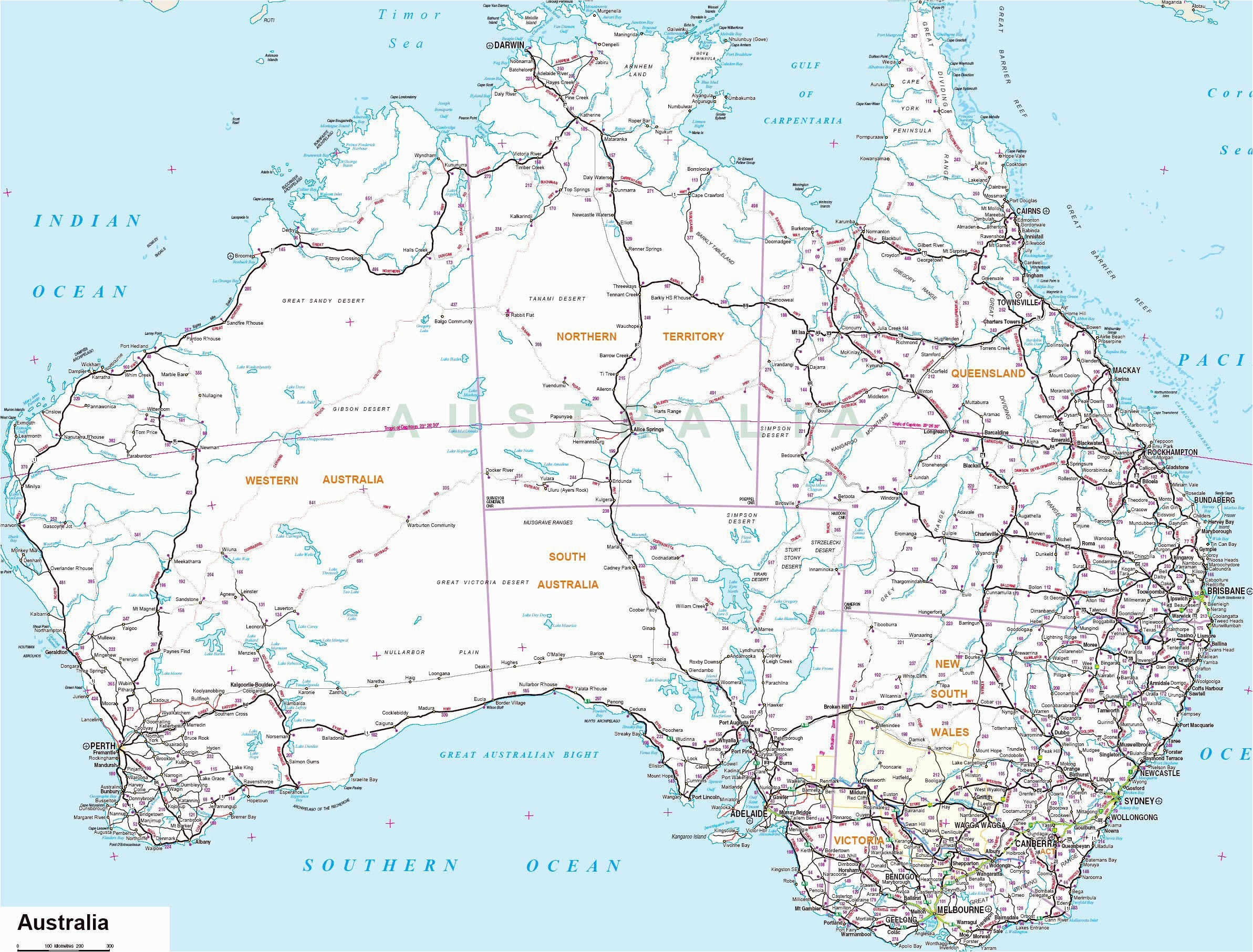 Printable Map Victoria Australia Beautiful Map Australia East Coast With Cities Noavg Detailed Map Victoria