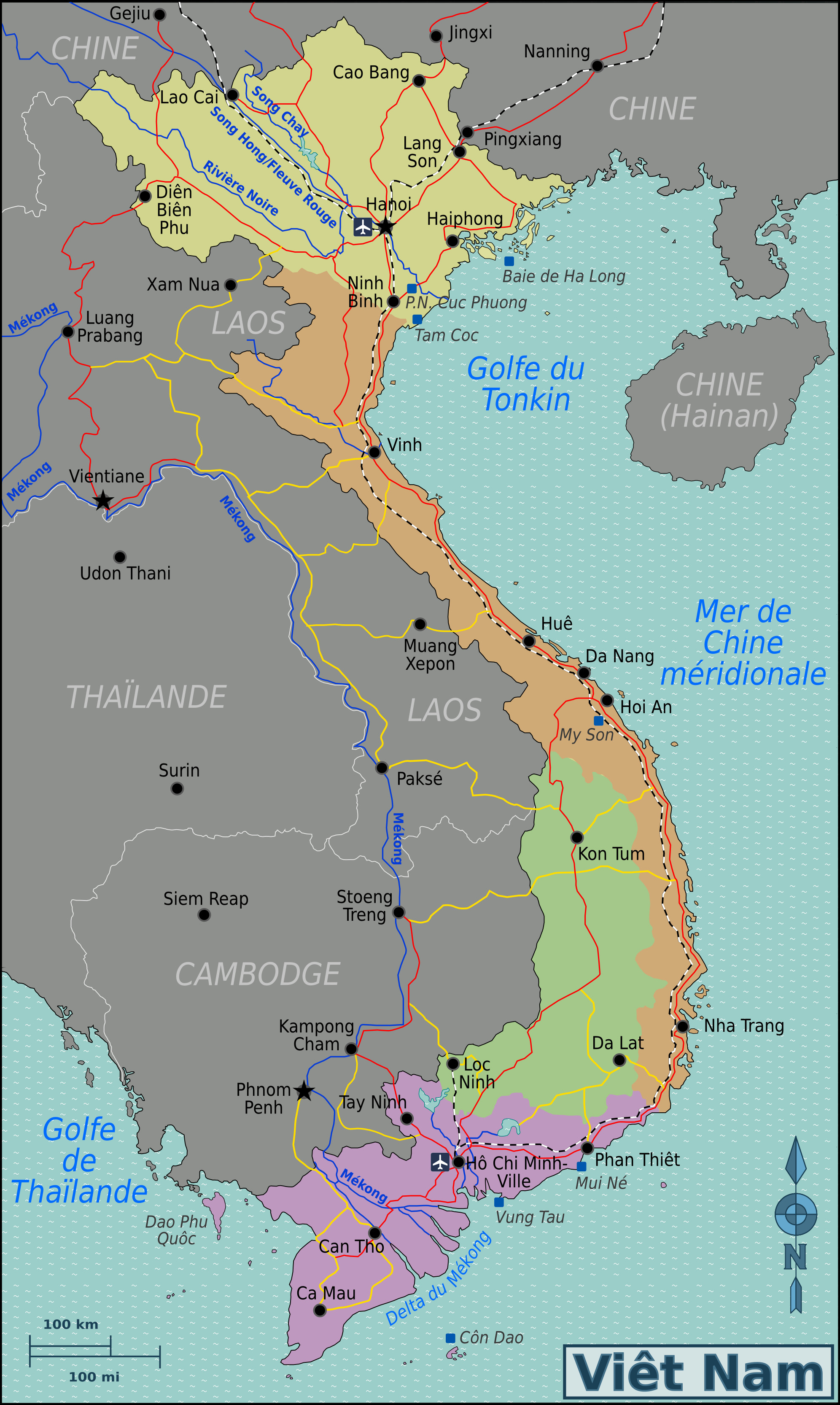 Printable Map Vietnam New File Vietnam Regions Map Fr Wikimedia Mons