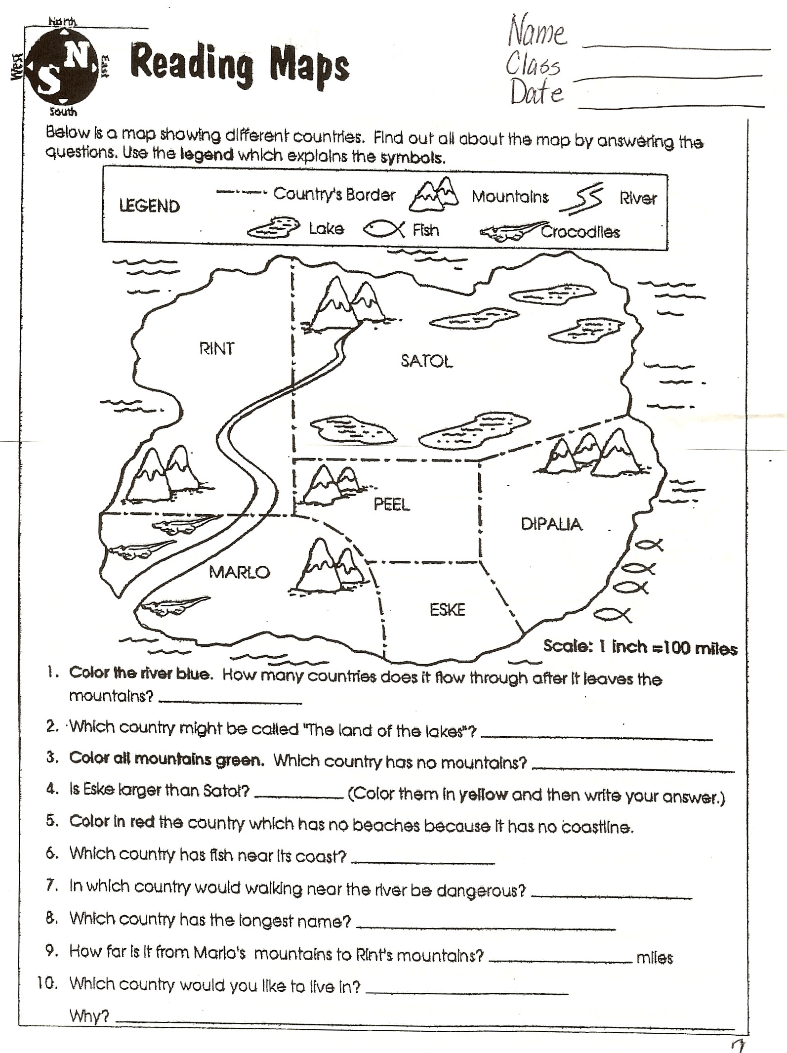 Printable Map Worksheets For 4th Grade Fresh 55 Parts A Map Worksheet Parts A Map Power Point Lesson Plan