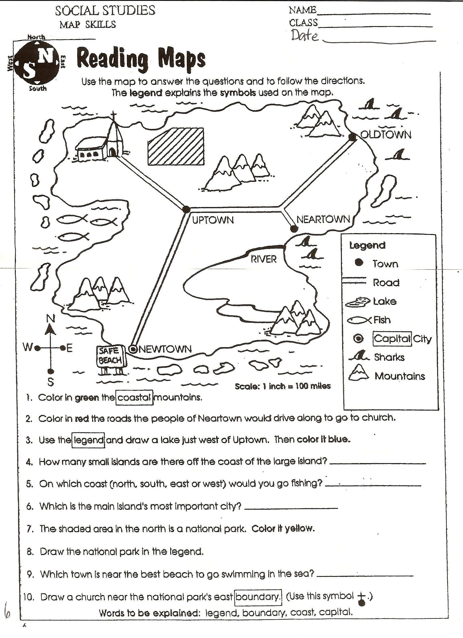Printable Map Worksheets Unique Social Stu S Skills History Activities For Kids