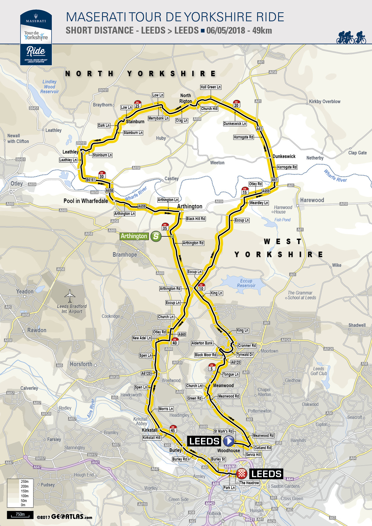 Printable Map Yorkshire Best Of Tour De Yorkshire Ride