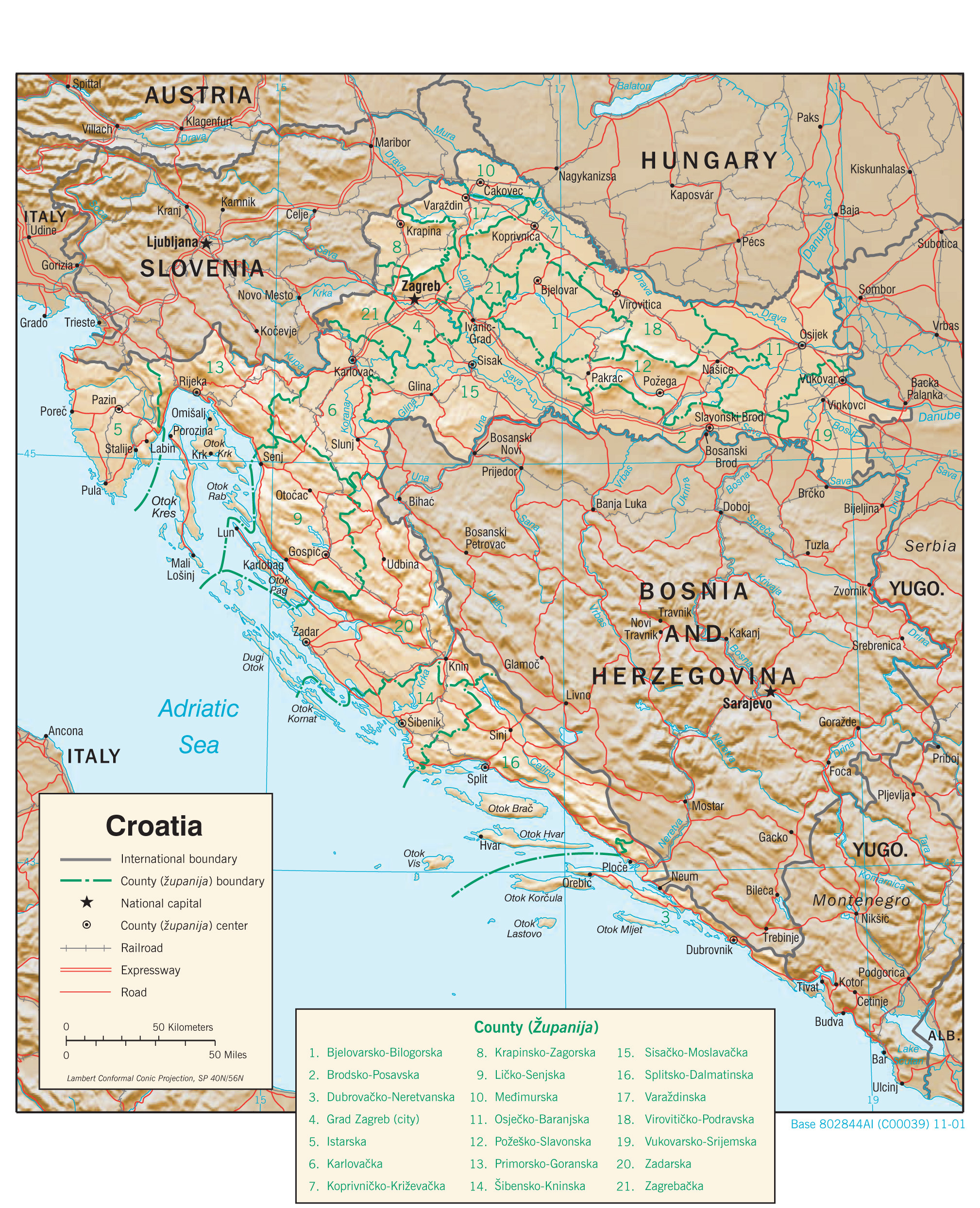 Croatia Maps Perry Casta±eda Map Collection UT Library line