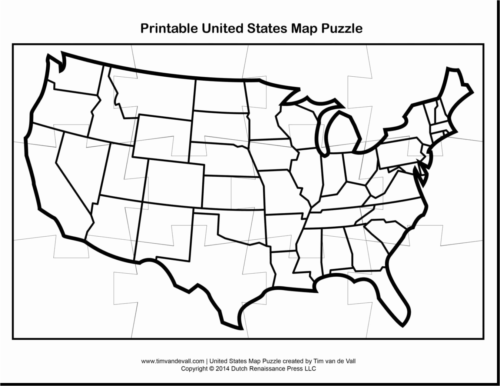 United States Map Puzzle Printable Free Downloads United States Map