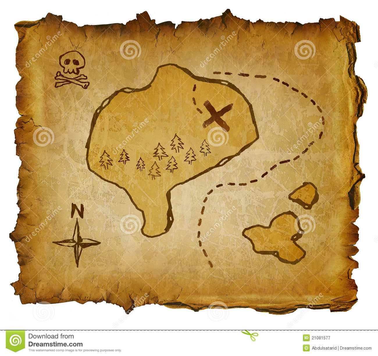 Printable Treasure Map X Marks The Spot Luxury Pirate Treasure Map Stock Image Image Of Marks Trees