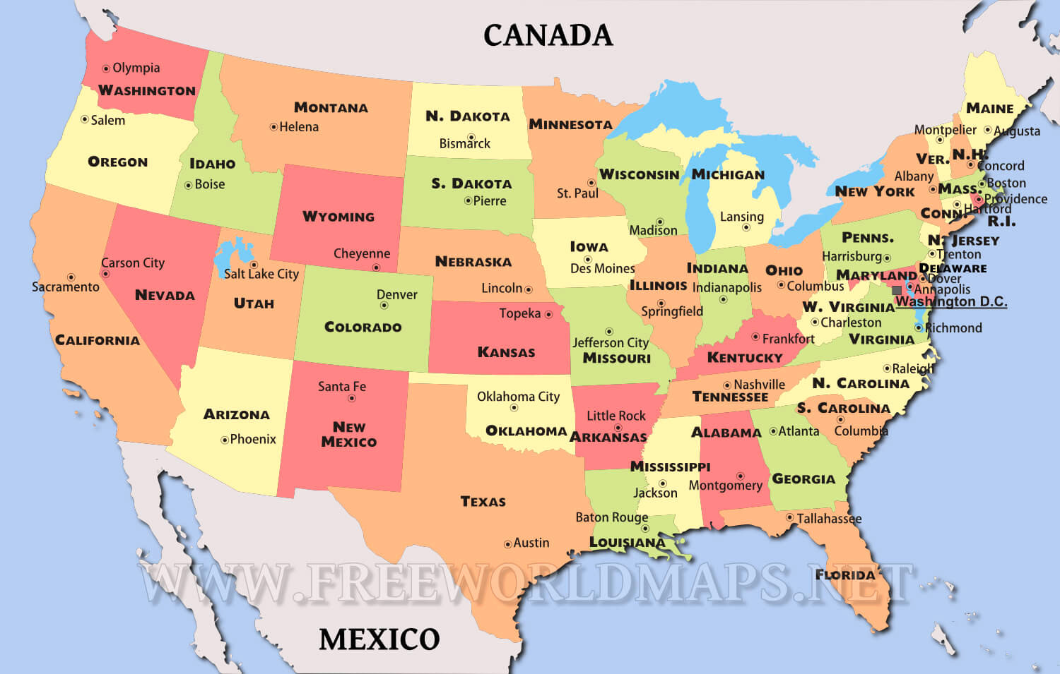 Us Political United States Map With And Capitals Unusual Map High Quality State Map The
