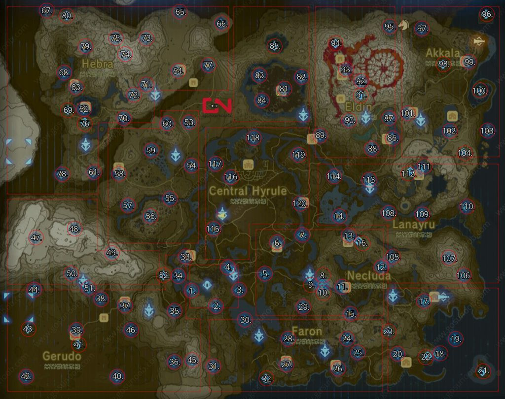 Zelda BotW Shrine Locations Map Find & plete all 120