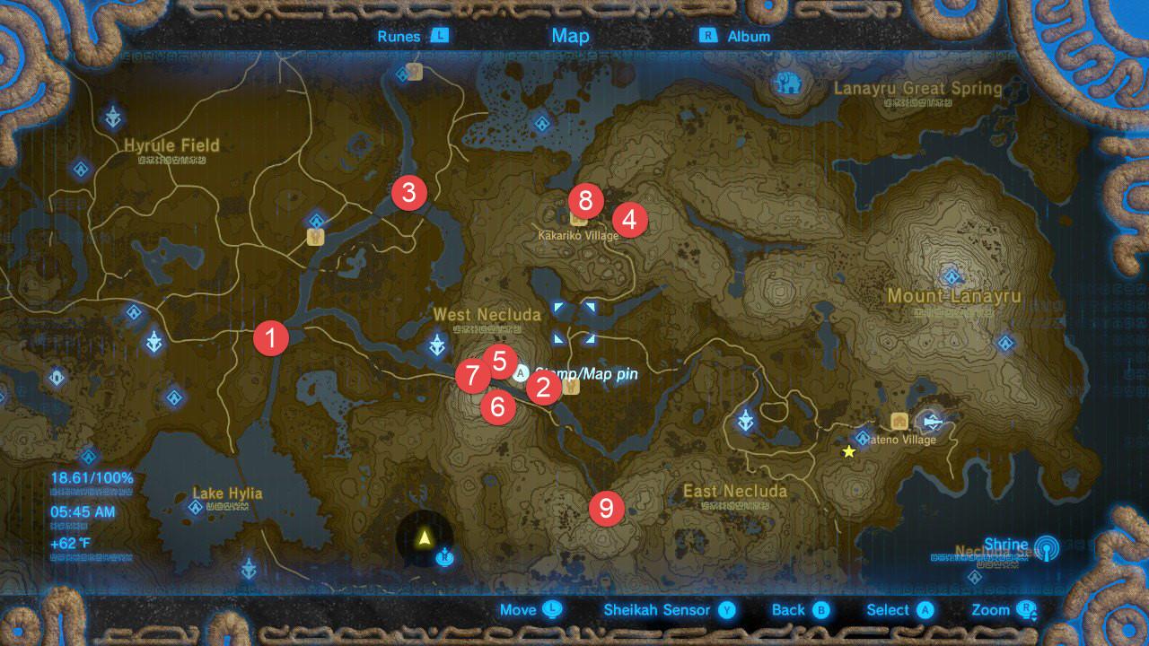 The Legend Zelda Breath The Wild All Shrine Locations