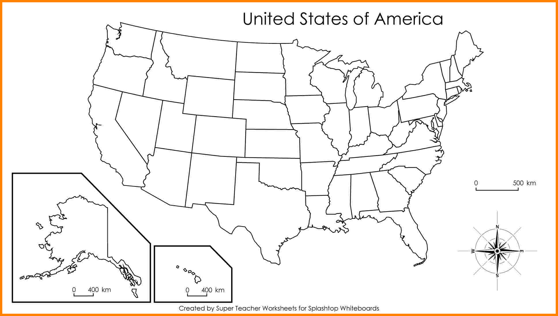 Maps United States Map Not Labeled Printable And With Us At For