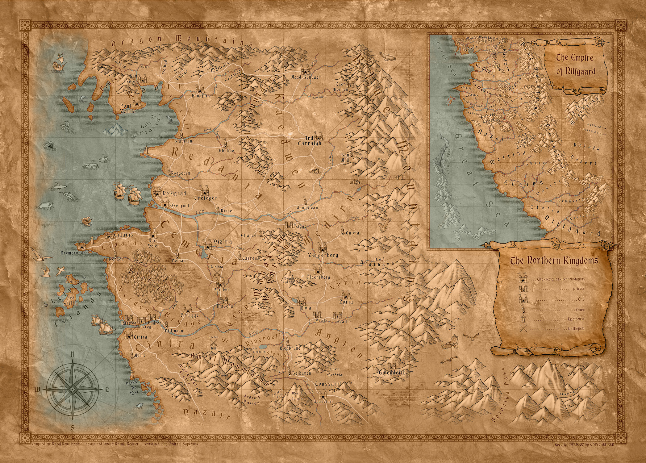 Is there a plete map of the world of The Witcher e that shows