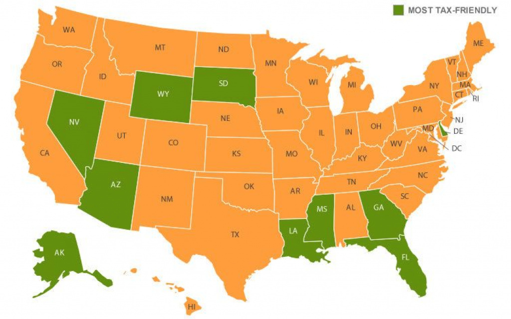 10 Most Tax-Friendly States For Retirees | Diy &amp;amp; Good To Know Stuff intended for Tax Friendly States Map