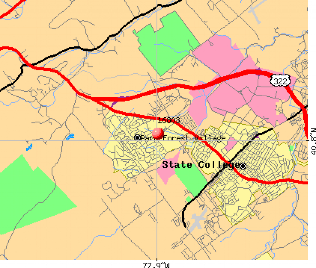16803 Zip Code (Park Forest Village, Pennsylvania) Profile - Homes pertaining to State College Zip Code Map