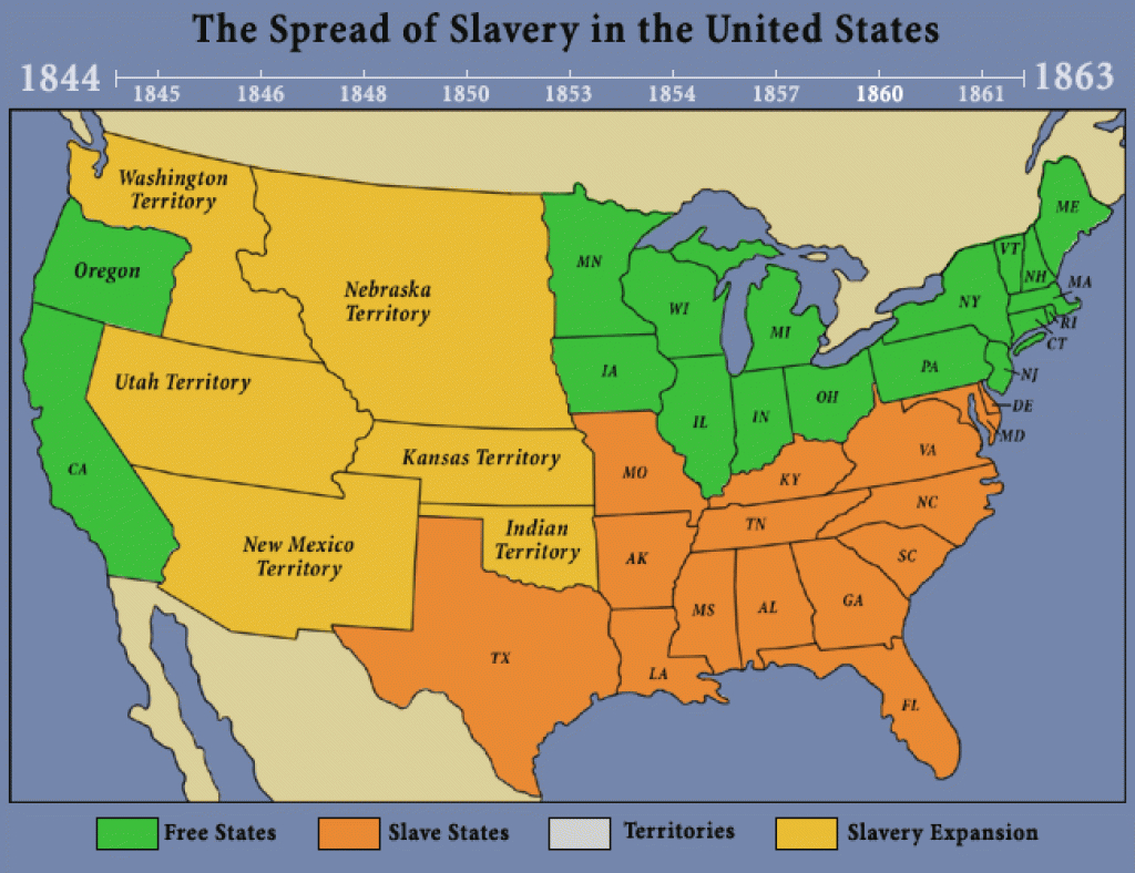 1860 - Mrlincolnandfreedom inside Map Of Slavery In The United States