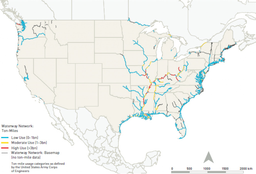 2 Role Of The Inland Waterways System In National Freight inside Navigable Waters Of The United States Map