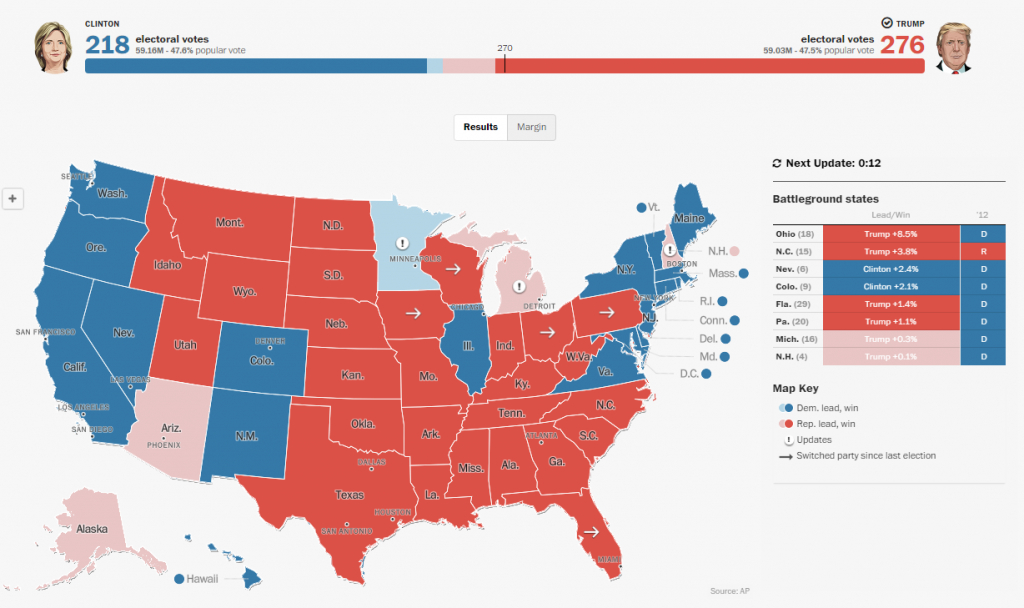 2016 Electoral Map And Presidential Election Results: Republican pertaining to States Trump Won Map