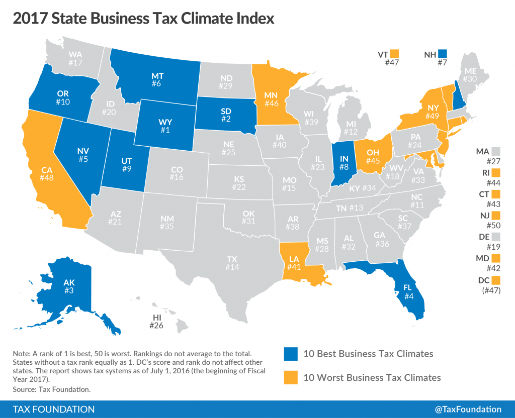 2017 State Business Tax Climate Index Released Today! - Tax Foundation regarding Blue States 2017 Map