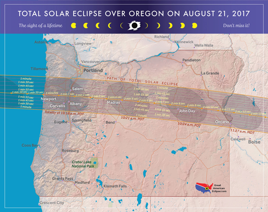 2017 Total Solar Eclipse In Oregon intended for Eclipse Maps By State