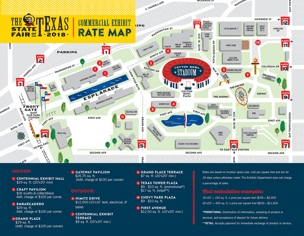 2018_Exhibitors_Rate-Map | State Fair Of Texas pertaining to Texas State Fair Map