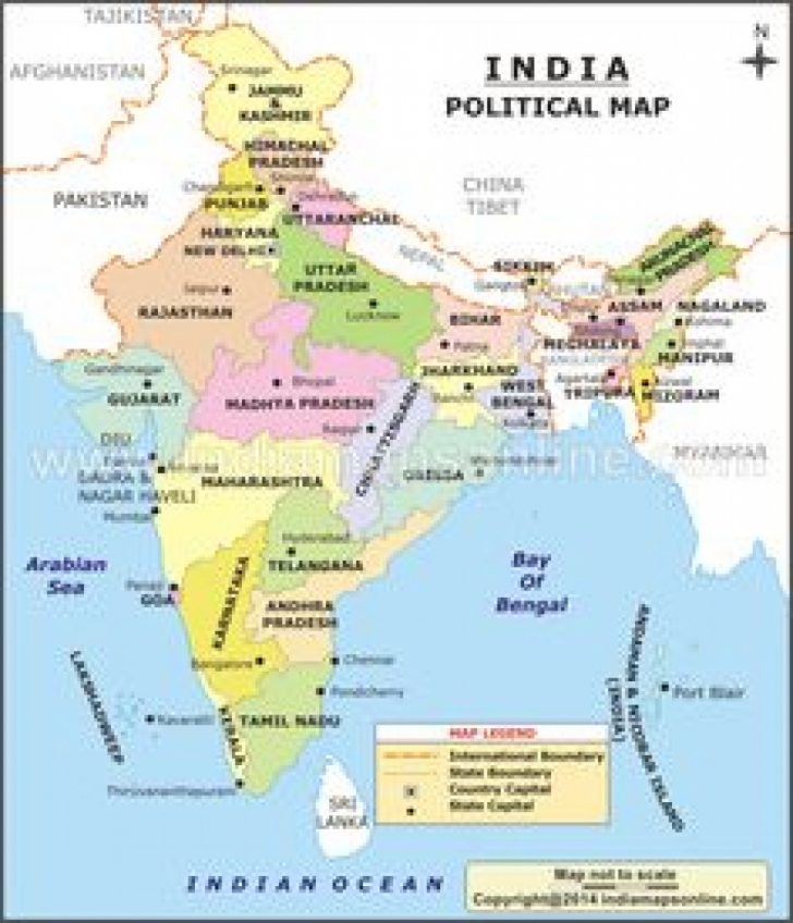 India Map With States And Capitals