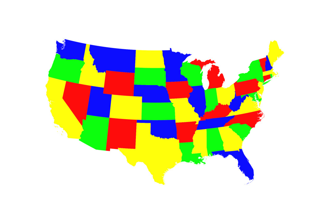 4-Color Map Of The Contiguous United States | Which Is Trivi… | Flickr in Us Map Color States