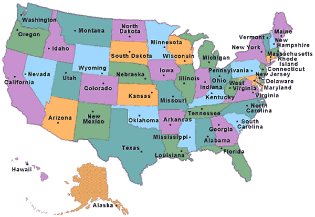 50 States And Capitals Map And Travel Information | Download Free 50 pertaining to The 50 State Capitals Map