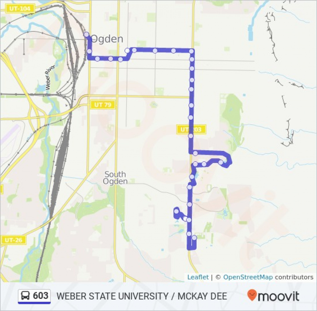 603 Route: Time Schedules, Stops &amp;amp; Maps within Weber State Map