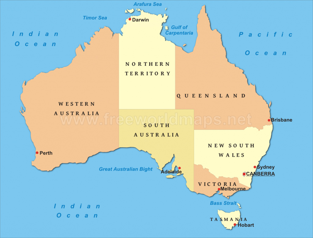 6195776 Map Of Australia Showing Eight States And Major Cities With regarding Map Of Australia With States And Major Cities