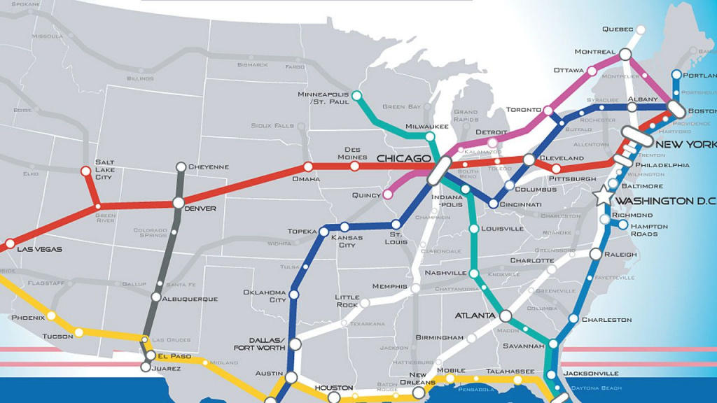 A Beautiful Vision Of An American High-Speed Rail Map | Call To throughout United States Train Map