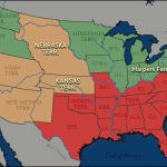A Bio. Of America: The Coming Of The Civil War   Maps With Slave States And Free States Map