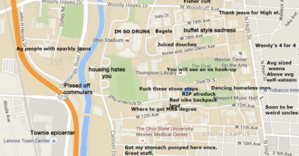 A Judgmental Map Of Ohio State University regarding Ohio State Map Images