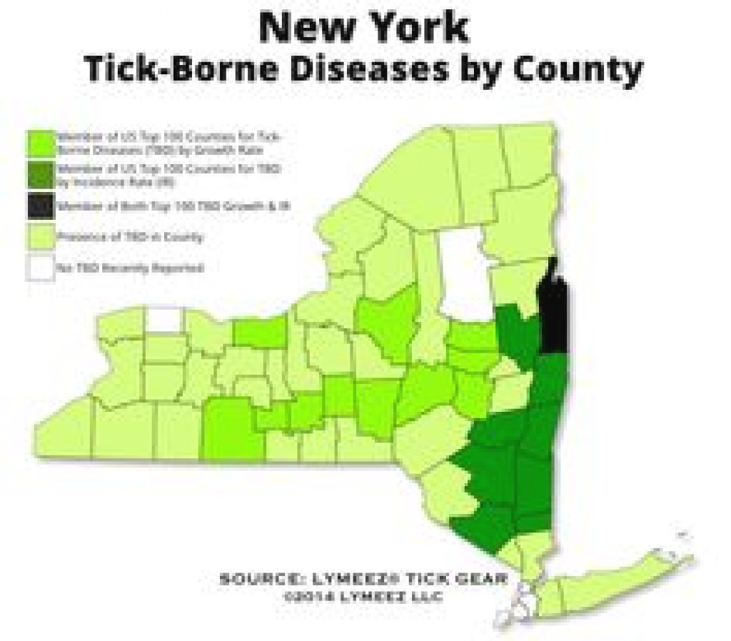 A Map Of High Risk Areas For Lyme And Other Tick-Borne Diseases In with Lyme Disease New York State Map