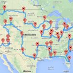 A Map Of The Optimal United States Road Trip That Hits Landmarks In Pertaining To United States Road Trip Map