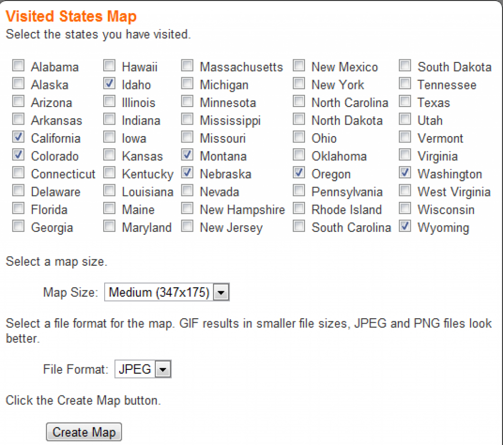 A Map Of Visited States - Geeksontour with States I Have Visited Map