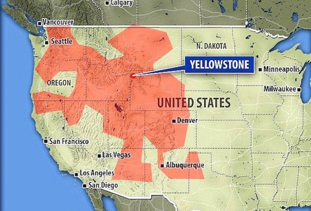 A Massive Lake Of Molten Carbon The Size Of Mexico Was Just within If Yellowstone Erupts Which States Would Be Affected Map