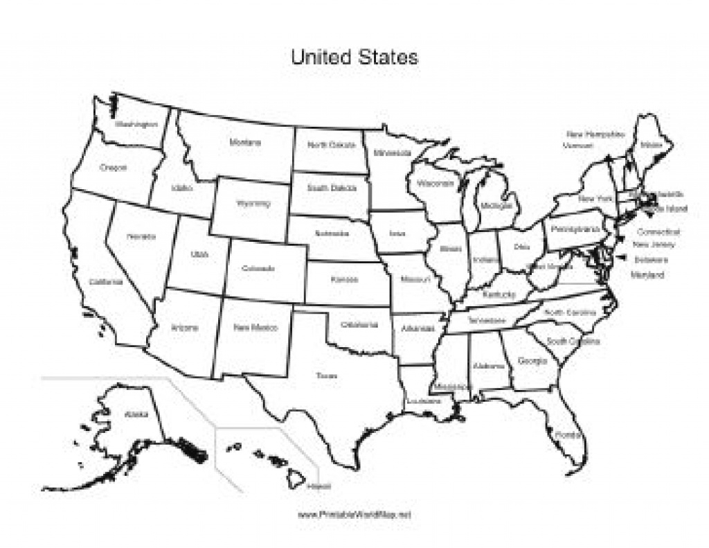 A Printable Map Of The United States Of America Labeled With The in Map Of The United States Of America With States Labeled