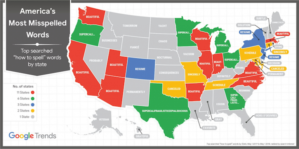 A United States Map Showing Each State&amp;#039;s Top Google Searched Word regarding Map Of Who Won Each State