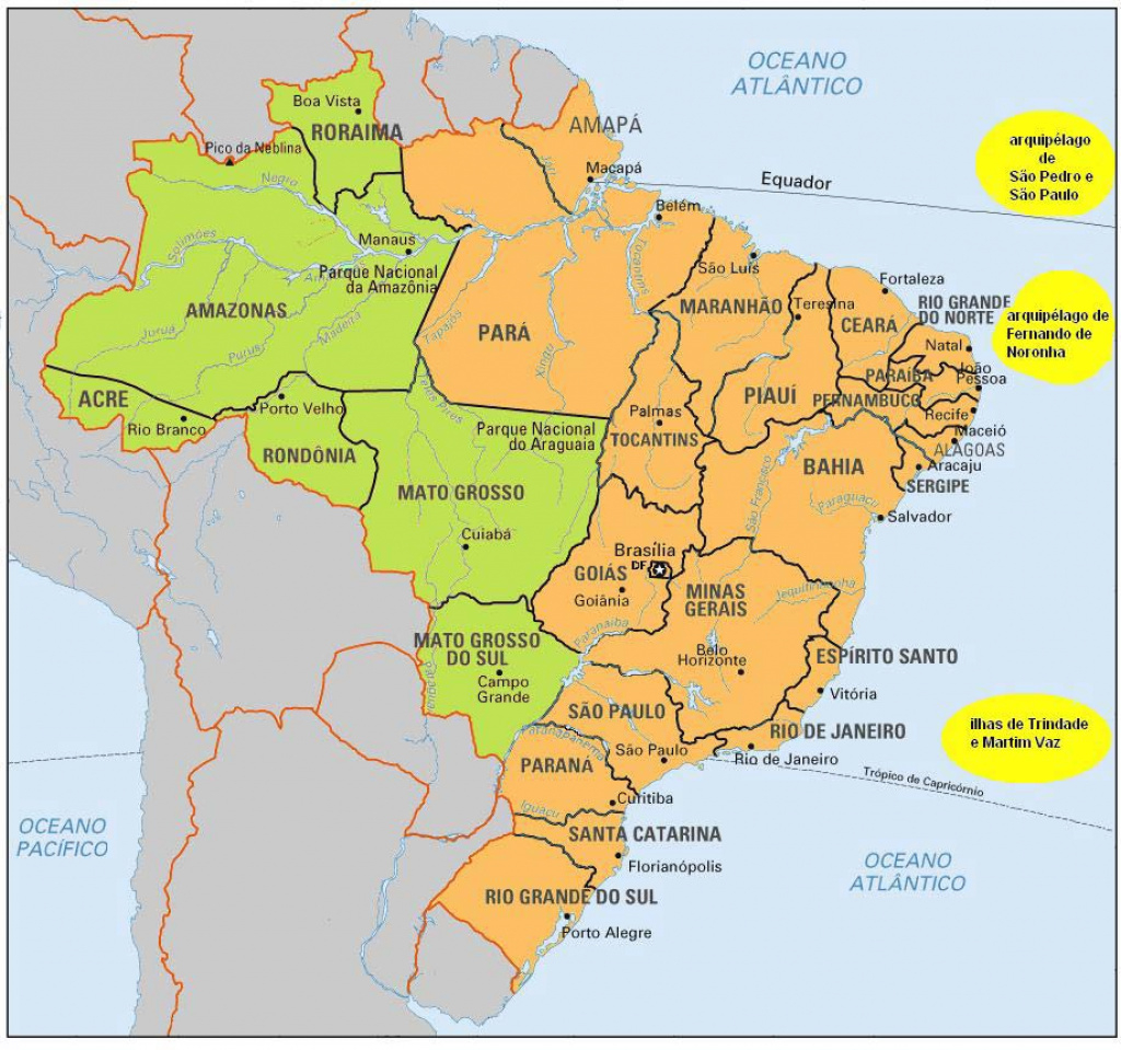 About The State Of Brazil, History, Geography, Landmarks, Borders with Map Of Brazil States And Cities