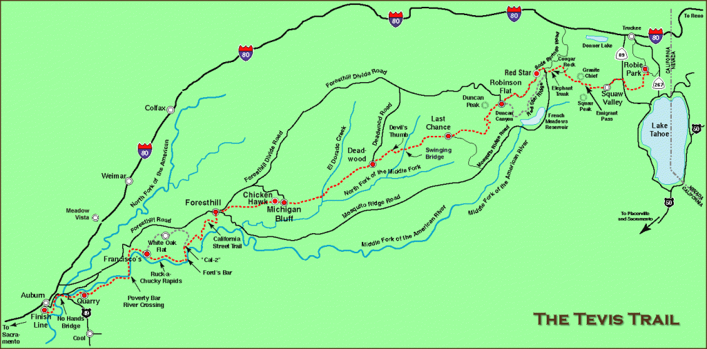 About The Trail :: The Tevis Cup regarding Western States 100 Map