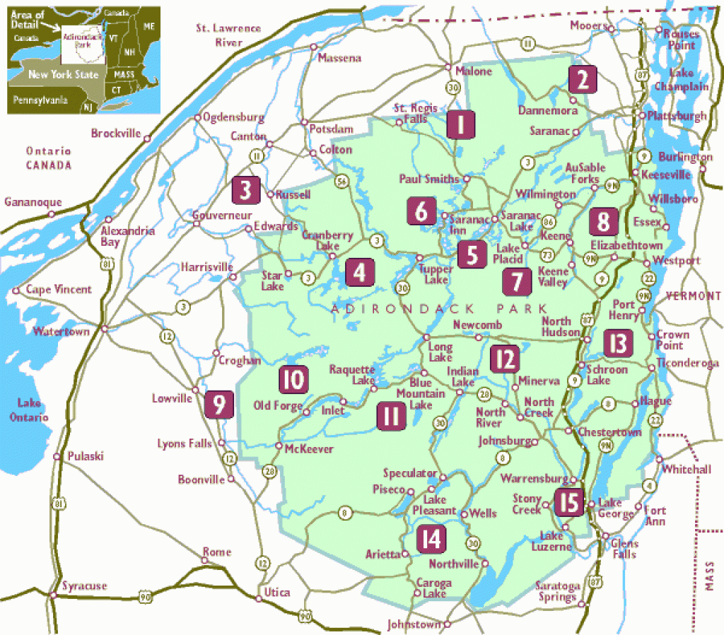 Adirondack Cottages, Cabins On Lake - Maps &amp;amp; Driving Directions throughout Map Of Northern Ny State