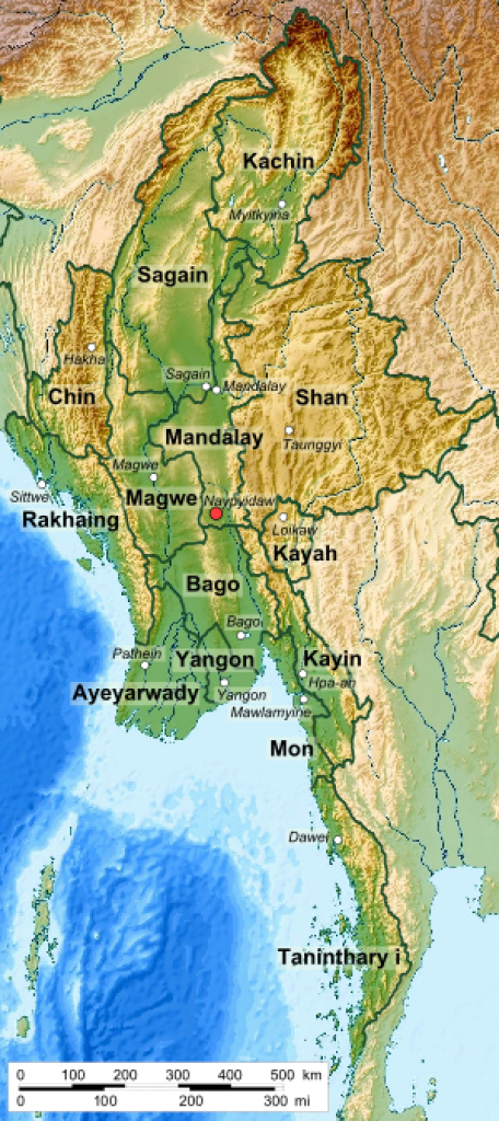 Administrative Divisions Of Myanmar - Wikipedia for Map Of Myanmar States And Regions