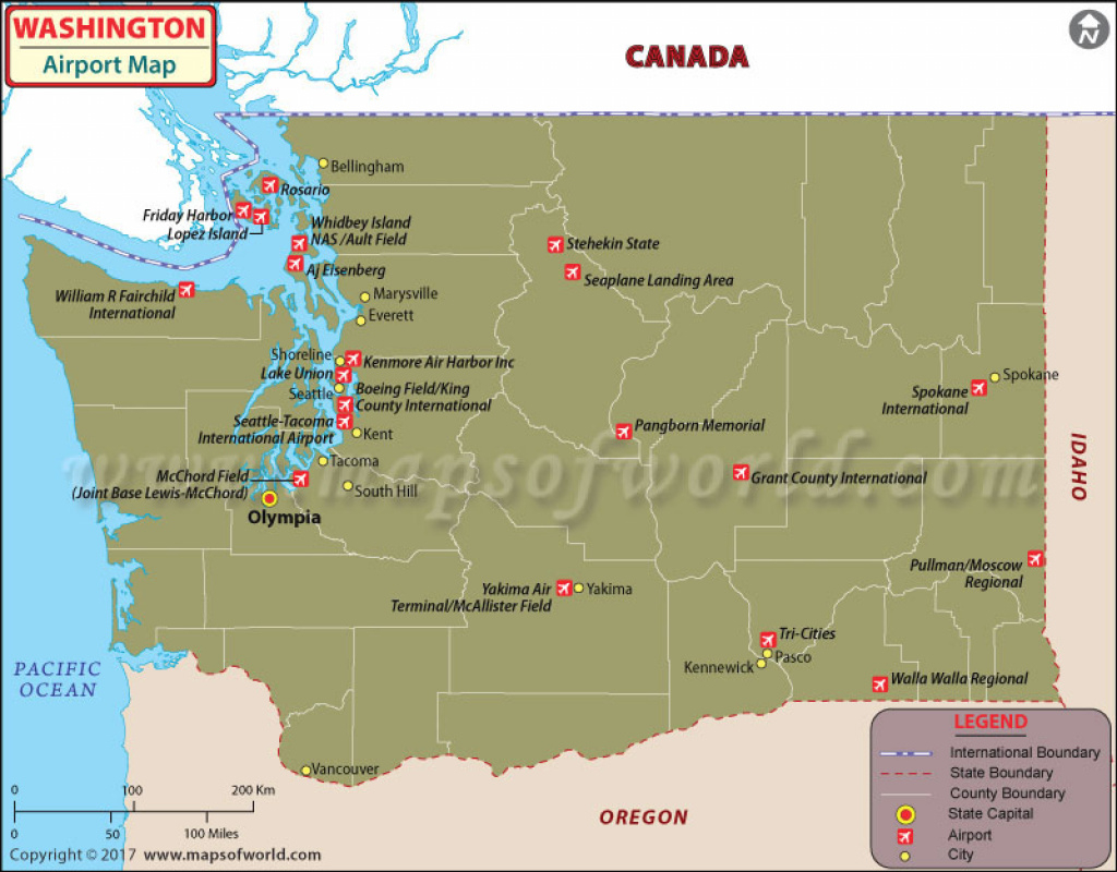 Airports In Washington State | Washington Airports Map with regard to Washington State Airports Map