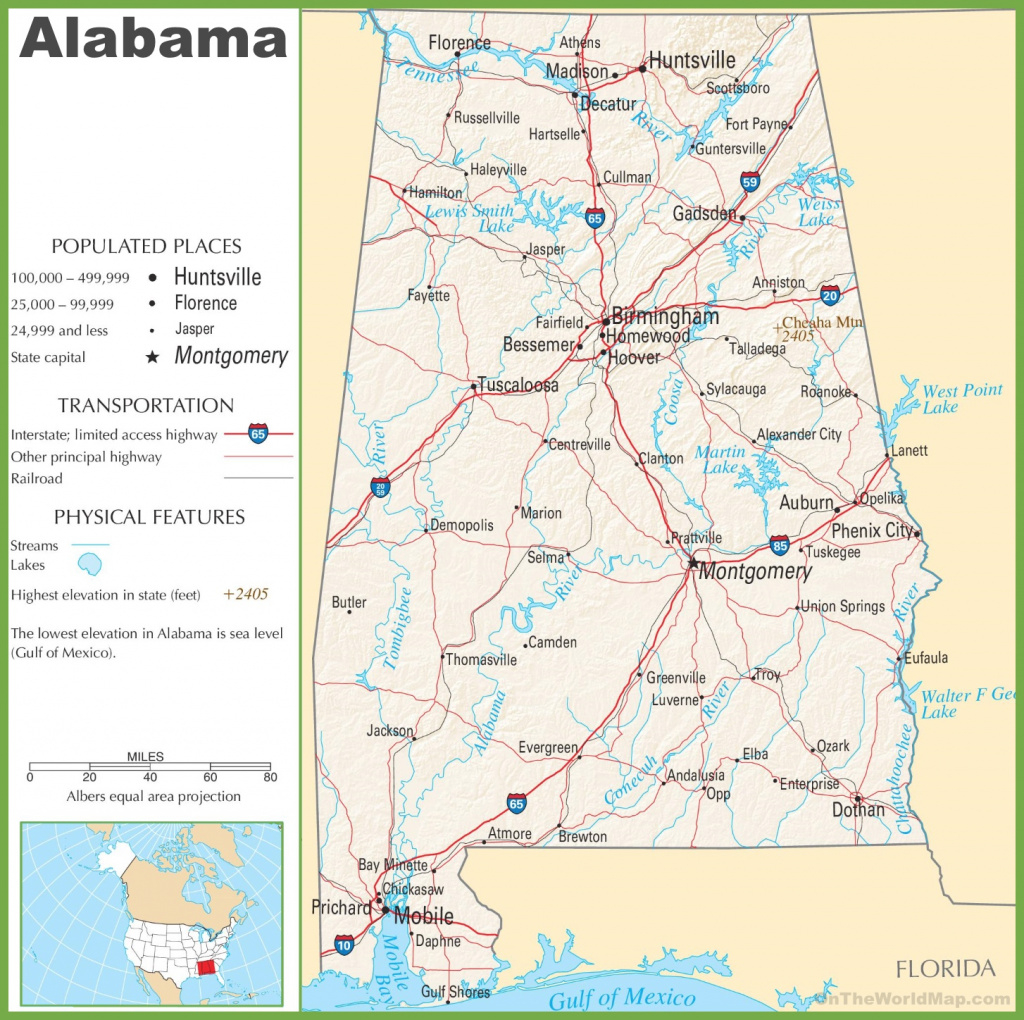 Alabama Highway Map pertaining to Alabama State Railroad Map