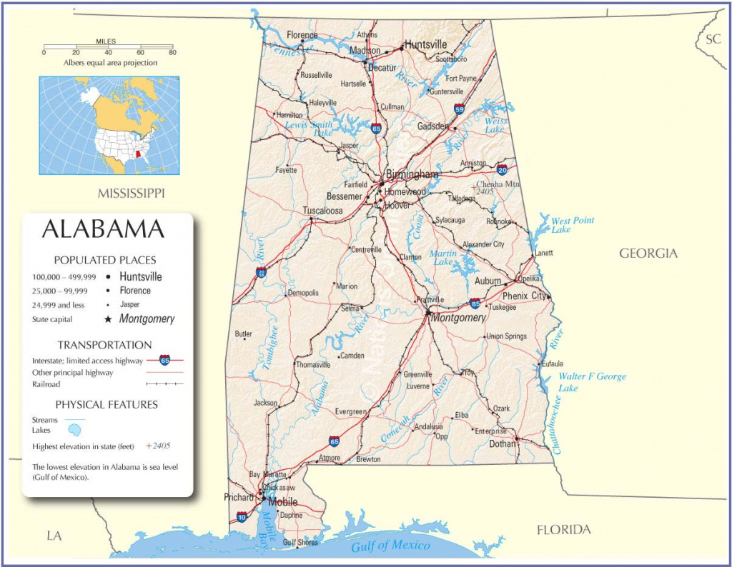 Alabama Map, Alabama State Map, Alabama Road Map, Map Of Aalbama for Alabama State Railroad Map