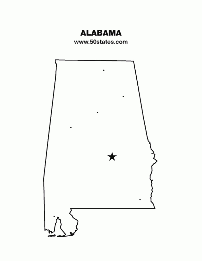 Alabama Map throughout Alabama State Map Printable