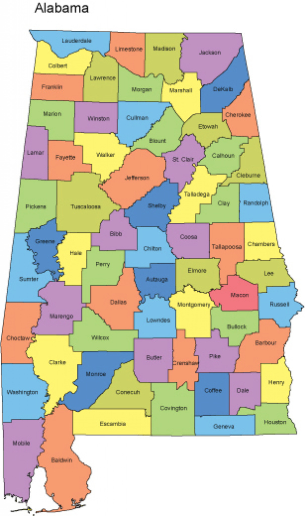 Alabama Map With Counties within Alabama State Map With Counties
