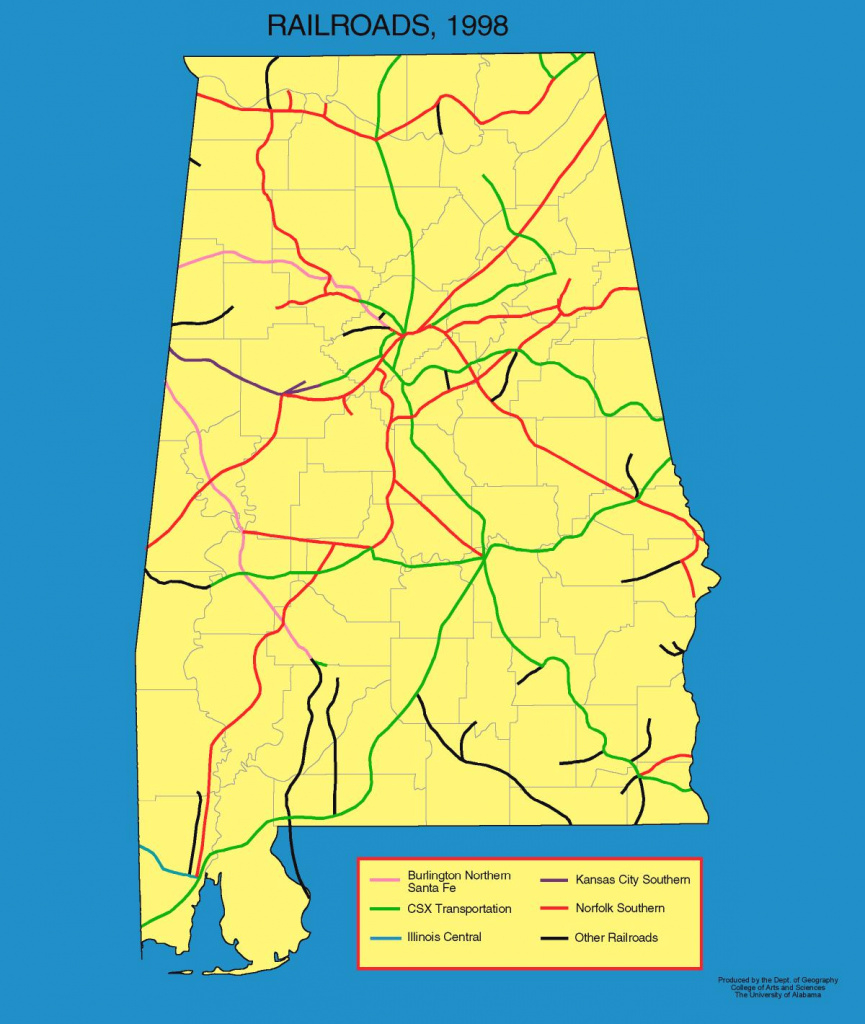 Alabama Maps - Transportation within Alabama State Railroad Map