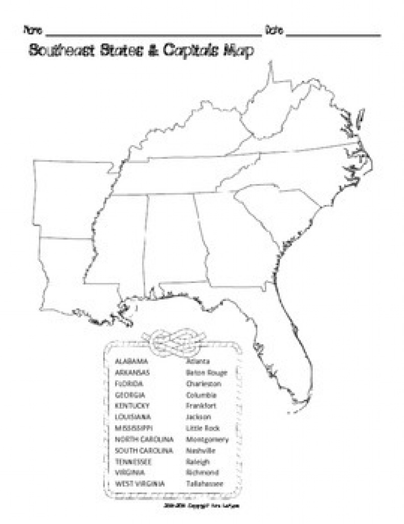 All Us Regions States &amp;amp; Capitals Mapsmrslefave | Tpt for Southeast Region Map With States And Capitals